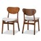 Baxton Studio Katya Mid-Century Modern Grey Fabric and Walnut Brown Finished Wood 2-Piece Dining Chair Set 183-11635-Zoro - alternate 1